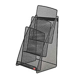 ALBA Porte-brochures de table A5 Portrait 3 compartiments Fil Métal Noir