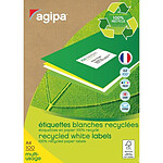 APLI Boîte de 400 étiquettes blanches recyclées - 99,1x139 mm - Coins arrondis