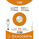 EXACOMPTA Fiches bristol, A5, ligné, assorti