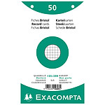 EXACOMPTA Paquet 50 fiches bristol blanc quadrillé 5x5 perforé 125x200mm x 24