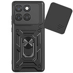 Avizar Coque pour Motorola Edge 60 Fusion avec Bague Support et Cache Caméra Coulissant