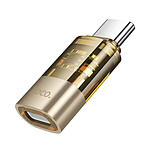 Hoko Mini-Adaptateur OTG Lightning Femelle vers USB-C Mâle avec Charge Rapide 3A Dorée