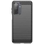 Avizar Coque pour Galaxy A17 en Silicone Effet Carbone Texture Brossée Noir