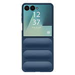 Avizar Coque pour Galaxy Z Flip 7 avec Texture Relief en Silicone Bleu nuit