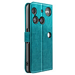 Mayaxess Étui Portefeuille pour Nothing Phone 3 avec Dragonne et Fonction Support Turquoise