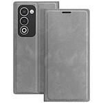 Avizar Étui pour Oppo A5 Folio Classique avec Fonction Support Gris