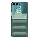 Avizar Coque pour Galaxy Z Flip 7 avec Texture Relief en Silicone Vert sapin