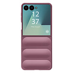 Avizar Coque pour Galaxy Z Flip 7 avec Texture Relief en Silicone Rose