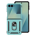 Avizar Coque pour Galaxy Z Flip 7 avec Anneau Rotatif et Fonction Support Turquoise