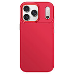 Avizar Coque pour iPhone 17 Pro Max Finition Mat avec Contour Caméra Métallisé Rouge