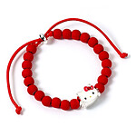 Hello Kitty - Bracelet perles rouges avec breloque Hello Kitty 21 cm
