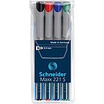 SCHNEIDER Marqueur universel Maxx 221 Pointe Super Fine non-Permanent Pochette 4 assorti SCHNEIDER Marqueur universel Maxx 221 Pointe Super Fine non-Permanent Pochette 4 assorti