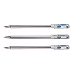 PENTEL Stylo bille SUPERB BK77 Pointe Moyenne Bleu x 3