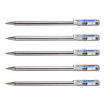 PENTEL Stylo bille SUPERB BK77 Pointe Moyenne Bleu x 5