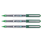 UNI-BALL Stylo Roller Encre Liquide Recyclé EYE Micro UB150E Pointe Fine Vert x 3