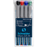 SCHNEIDER Marqueur universel Maxx 225 Pointe Moyenne non-Permanent Pochette 4 assorti SCHNEIDER Marqueur universel Maxx 225 Pointe Moyenne non-Permanent Pochette 4 assorti