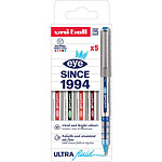UNI-BALL Etui de 5 Rollers encre liquide EYE UB157E Pointe Moyenne Assorti Fun