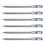 PENTEL Stylo bille SUPERB BK77 Pointe Moyenne Bleu x 6