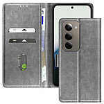 Avizar Étui Portefeuille pour Xiaomi Redmi 15 5G Chesterfield Grainé Fonction Stand Gris