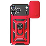 Mayaxess Coque pour iPhone 17 Pro Max avec Anneau Rotatif Magnétique et Cache Caméra Rouge