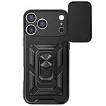 Mayaxess Coque pour iPhone 17 Pro avec Anneau Rotatif Magnétique et Cache Appareil Photo Noir