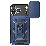 Mayaxess Coque pour iPhone 17 Pro avec Anneau Rotatif Magnétique et Cache Appareil Photo Bleu nuit