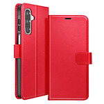 Mayaxess Étui Portefeuille pour Galaxy A17 avec Dragonne et Fonction Stand Rouge