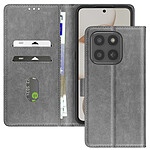 Avizar Étui Portefeuille pour Honor 400 Smart Chesterfield Grainé avec Fonction Stand Gris