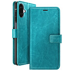 Mayaxess Étui Portefeuille pour Galaxy A07 avec Dragonne et Fonction Stand Bleu canard