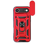 Mayaxess Coque pour iPhone Air avec Anneau Rotatif Magnétique et Cache Appareil Photo Rouge