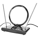 Max excell Antenne TV Ronde Numérique HDTV 38 dBi Réception TNT / DVB-T Ultra Puissante Noir