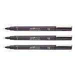 UNI-BALL Feutre technique PIN 01200 GF 0,1 mm Gris foncé x 3