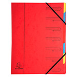 EXACOMPTA Trieurs dos agrafé - avec élastiques - 7 compartiments - dim 24,5x32cm - couleurs aléatoires