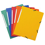 EXACOMPTA Chemise à élastique sans rabat carte lustrée 355gm2 - A4 - Couleurs aléatoires x 10
