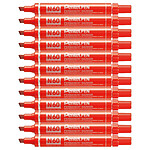 PENTEL Marqueur permanent N60, pointe biseautée, rouge x 12 PENTEL Marqueur permanent N60, pointe biseautée, rouge x 12