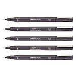 UNI-BALL Feutre technique PIN 01200 GF 0,1 mm Gris foncé x 5