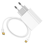 Mayaxess Chargeur Secteur 20W + Câble USB-C 1m pour Samsung Galaxy S25 Edge Blanc