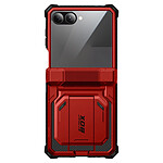I-Blason Coque pour Galaxy Z Flip 7 Modèle Armorbox avec Verre Trempé et Clip Ceinture Rouge