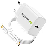Mayaxess Chargeur Secteur pour Samsung Galaxy S25 Plus 20W + Câble USB-C 1m Blanc