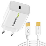 Mayaxess Chargeur Secteur 20W pour Samsung Galaxy S25 Ultra avec Câble USB-C 1m Blanc