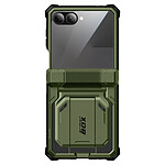 I-Blason Coque pour Galaxy Z Flip 7 Modèle Armorbox avec Verre trempé et Clip Ceinture Vert foncé