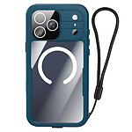 Shellbox Coque pour iPhone 17 Pro Max Étanche IP68 Antichoc 2m avec Dragonne Inclus Bleu canard