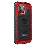 Avizar Coque Étanche pour iPhone 16 Pro IP68 Antichoc Bord Renforcé Noir / Rouge