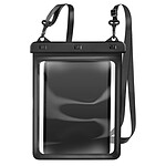 Avizar Pochette Étanche pour Tablette 12 pouces IPX8 avec Fenêtre Tactile et Lanière Noir