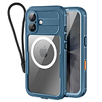 Shellbox Coque Étanche Intégrale pour iPhone 17 MagSafe Antichocs avec Dragonne Bleu