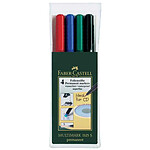FABER-CASTELL Etui de 4 marqueurs CD/DVD MULTIMARK, permanent, super fin