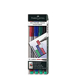 FABER-CASTELL Etui de 4 Marqueur CD/DVD MULTIMARK Non Permanent Pointe Moyenne Assorti