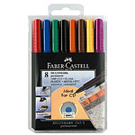FABER-CASTELL Etui de 8 marqueurs CD/DVD MULTIMARK permanent F, fin