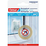 TESA Powerbond Double-face de fixation pour verre 19 mm x 1,5 m