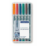 STAEDTLER Etui Box de 6 marqueurs Lumocolor Non Permanent 316F Pointe Fine Assortis